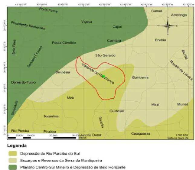 Figura 3.3 – Geomorfologia da área de estudo. 