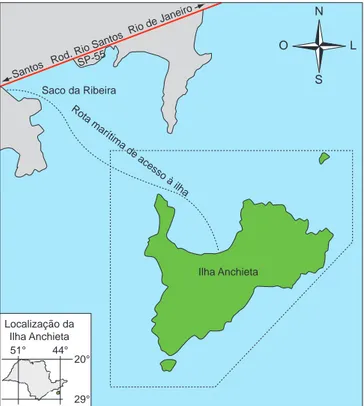Figura 1. Mapa da região onde está compreendida a área de estudo.  Figure 1. Map of the region that is comprehended the study area