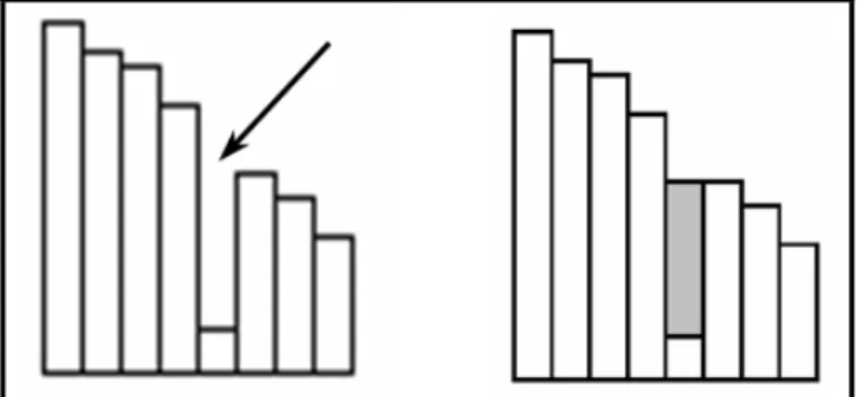 Figura 19.Representação de uma depressão espúria à esquerda e do mesmo relevo  após sua eliminação à direita (POLETO et al., 2008)