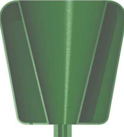 Figura 4 - Corte longitudinal do evaporatório do Irrigâmetro, observando-se o seu  formato cônico