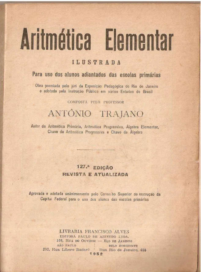 Figura 4  – Contracapa do Livro de Trajano   Fonte: Trajano, 1952. 