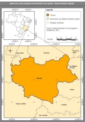 FIGURA 1 - Mapa do Município de Viçosa 