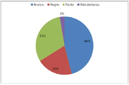 Gráfico 3 ‐ Educandos do NEAd por declaração de cor ‐ 2008  Fonte: Dados da pesquisa 