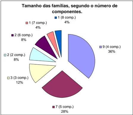 Figura 2 – Número  de  famílias,  segundo o tamanho (número de componentes  residentes na mesma casa)