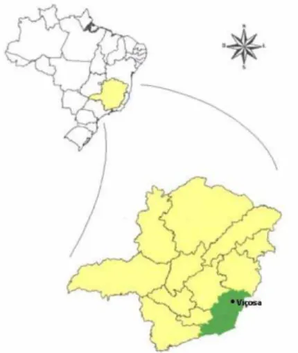 Figura 1 – Localização do município de Viçosa (MG) (Fonte: Soares 