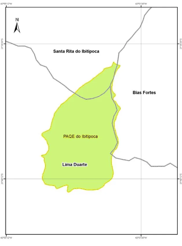 Figura 6 – Mapa com os municípios abrangidos pela área do Parque Estadual do  Ibitipoca