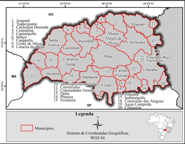 Figura 5 – Localização da área de estudo, destacando seus municípios. 