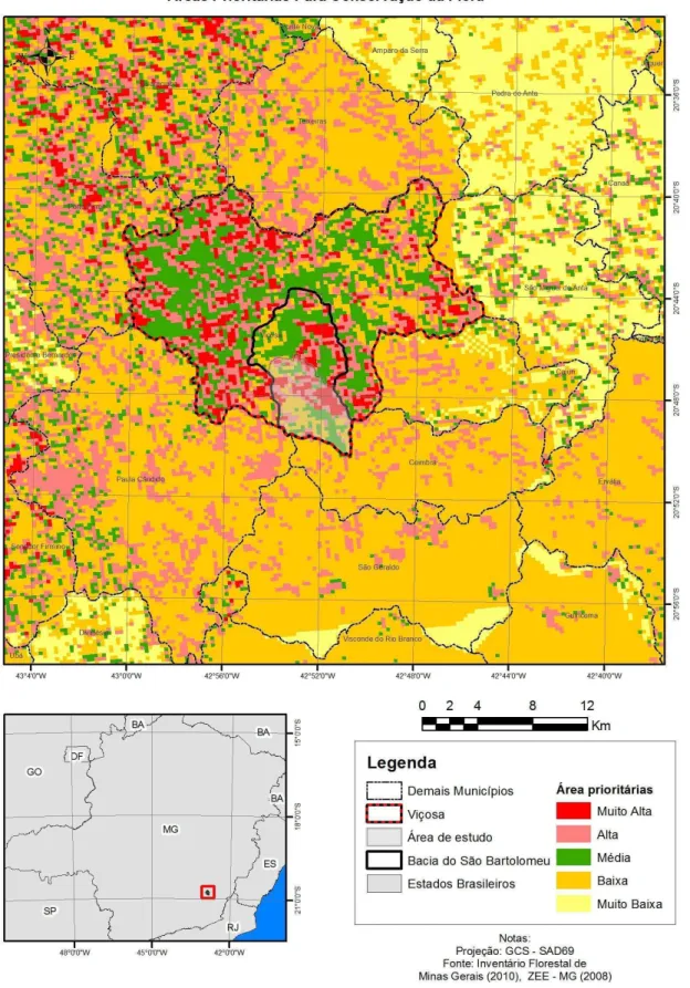Figura 4  – Mapa de localização da área de estudo em relação ao ZEE de Minas Gerais.  Fonte: Inventário Florestal de Minas Gerais (2010); ZEE-MG (2008)