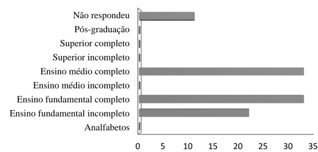 Figura 6 - Nível de escolaridade dos atacadistas em Santarém e Alenquer, Pará. 