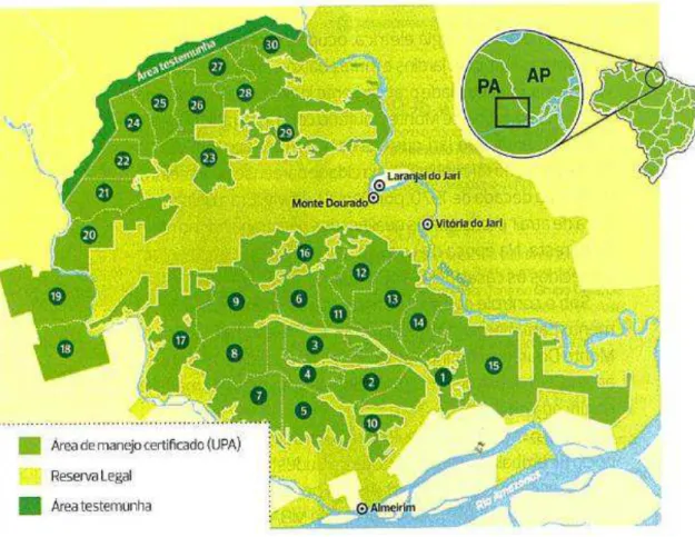 Figura  3  –  Localização  da  área  de  estudo  na  região  do  Jari,  município  de  Almerim,  Estado do Pará