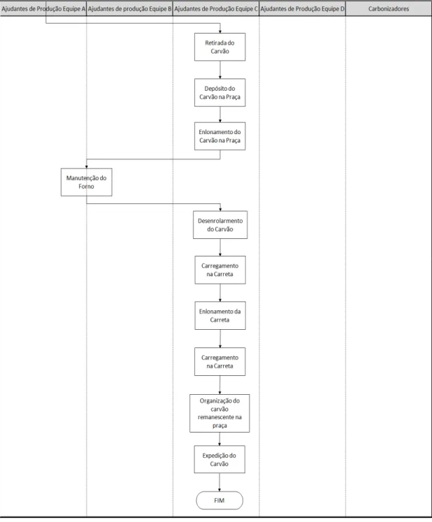 Figura 9: Mapa do processo de produção de carvão vegetal. 