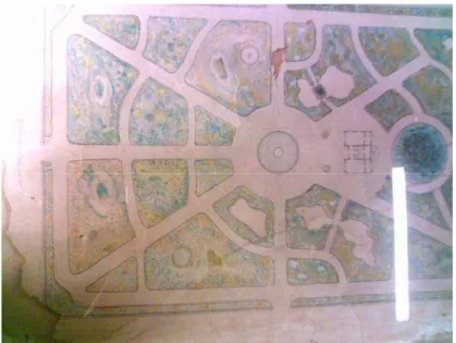 Figura 9 – Foto de parte do desenho original para implantação do Parque Halfeld,  de autoria da Construtora Pantaleoni Arcuri e Spinelli