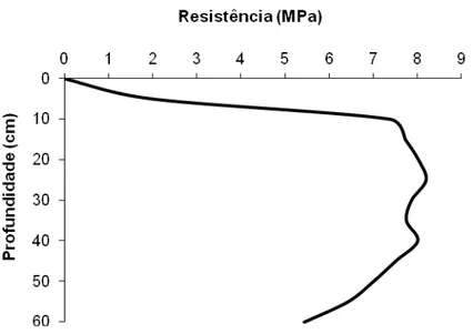 Figura 2 – Resistência do solo à penetração na área experimental, em  Vazante, MG. 