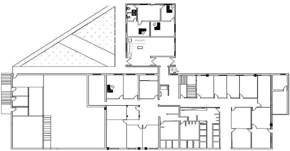 Figura 2 - Planta baixa do piso térreo dos escritórios da empresa.  Esc.: sem escala. 