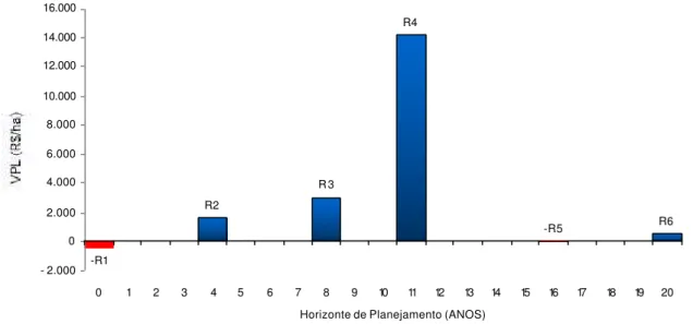 Figura 6 – Fluxo de caixa para prescrição de desbaste em horizonte de planejamento de  21 anos