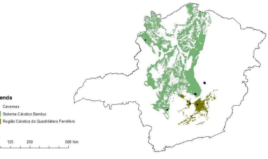 Figura 1: Mapa do Estado de Minas Gerais - Brasil, onde estão representados os pontos amostrados no presente estudo