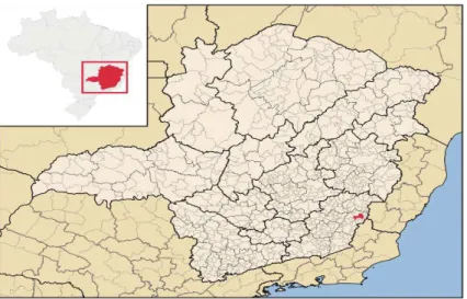 Figura 3  – Localização do município de Carangola no Estado de Minas Gerais 