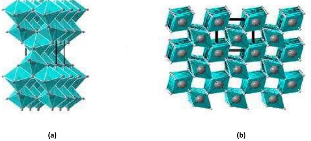 Figura 3. Formas alotrópicas do dióxido de titânio: (a) anatase e (b) rutilo. 