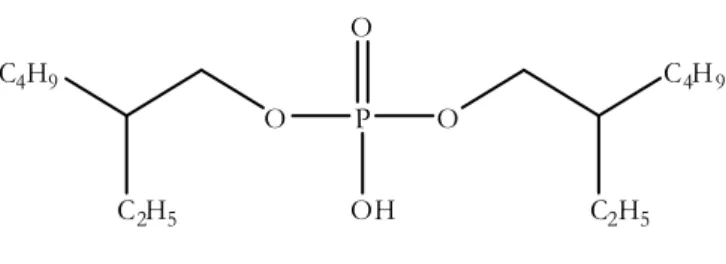 Figura 3. Fórmula estrutural do ácido bis(2-etilhexil) fosfórico. 