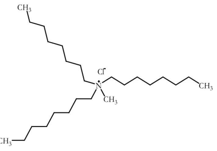 Figura 8. Fórmula estrutural do cloreto de metiltrioctil amônio. 