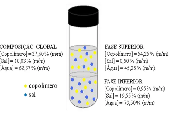 Figura  9.  Composições  químicas  para  um  ponto  de  mistura  do  SAB  formado  por 