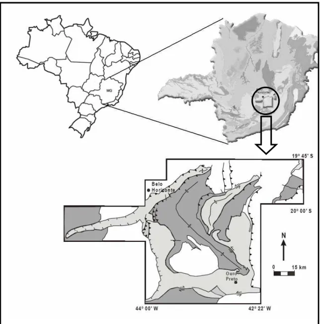 Figura 4: Localização geográfica do Quadrilátero Ferrífero. 