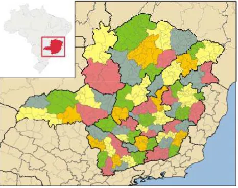 Figura 3 – Microrregiões do Estado de Minas Gerais.  3.3. Coleta e operacionalização dos dados 