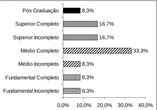 Gráfico 1. Grau de escolaridade dos Secretários Municipais de Saúde,  Microrregião sanitária de Carangola, Minas Gerais, Brasil, (2007)