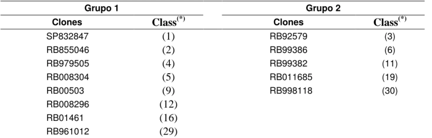 Tabela  8  -  Grupos  heteróticos  identificados  a  partir  das  estimativas  da  capacidade  específica de combinação