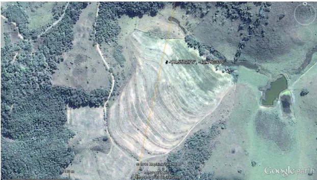 Figura 3 – Imagem  de  satélite  da  área  do  IFMG  −   Campus  São  João Evangelista, destinada à locação do experimento.