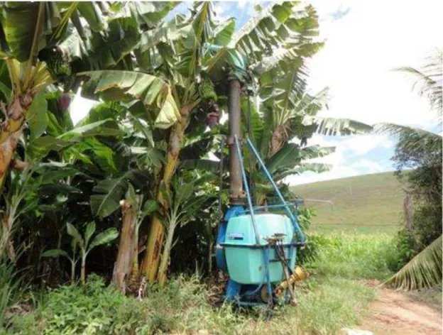 Figura  6  -  Atomizador  utilizado  no  controle  de  doenças  foliares  da  bananeira  no  Sítio  Natura localizado  no  município  de  Cantagalo-MG