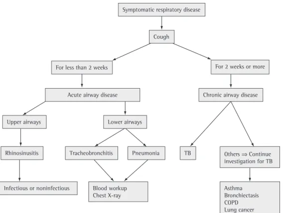 Figure 2 - Proposed PAL algorithm for individuals with cough. Adapted from the World Health Organization  Practical Approach to Lung Health