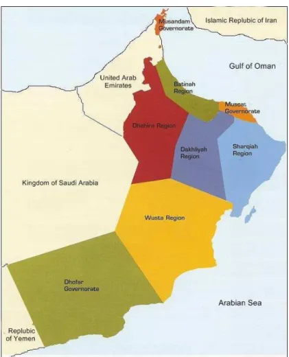 Figure 1. Map of the Regions and Governorates in Oman.  