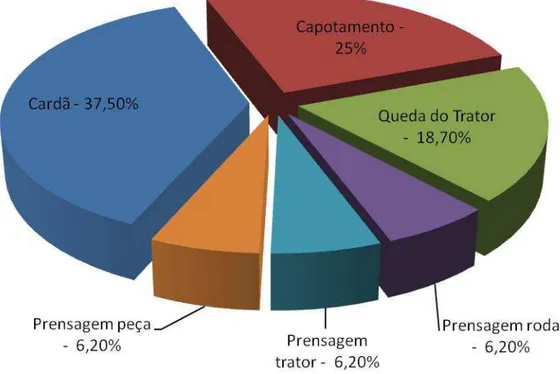 Figura 5 – Principais tipos de acidentes.  Fonte: Monteiro et al., 2010 – UNESP 