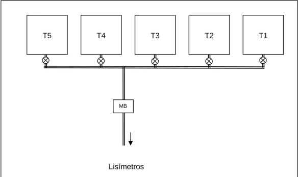 Figura 1.3 - Esquema do sistema de preparo e distribuição dos tratamentos. 