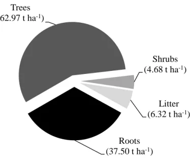 Figure 3. Composition of total biomass from the biomass components considered  in this study