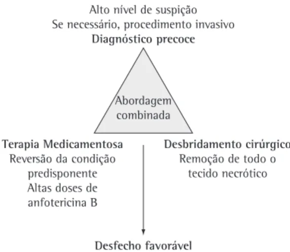 Figura 5 - Abordagem combinada no tratamento de  zigomicose. Modificado de Gonzalez et al