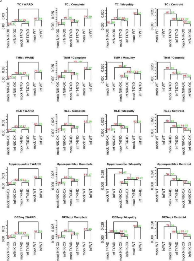 Figure  4:  Clustering  comparison  between  normalization  factors  and  the  agglomerative  clustering  methods