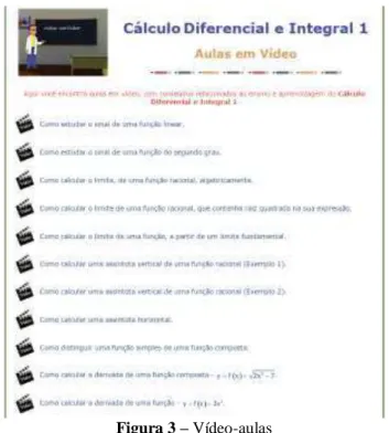 Figura 3  – Vídeo-aulas 