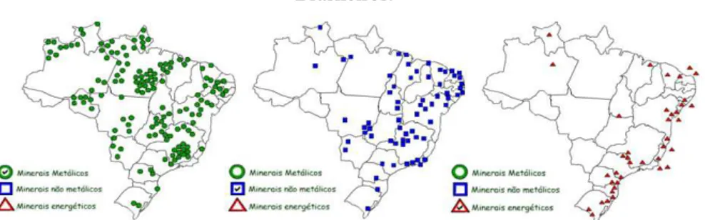 Figura 3 – Recurso de interatividade filtragem do mapa Recursos Minerais  Brasileiros