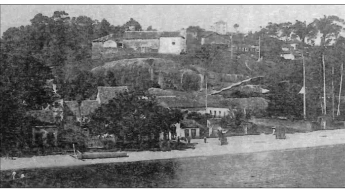 Figura 2. Vista panorâmica da cidade de Anchieta em 1908, com a igreja de Nossa Senhora da Assunção ao centro