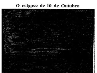 Figura 2. Charge publicada na revista carioca “Fon-Fon!”, ironizando o  fracasso das expedições em observar e fotografar o eclipse de 1912