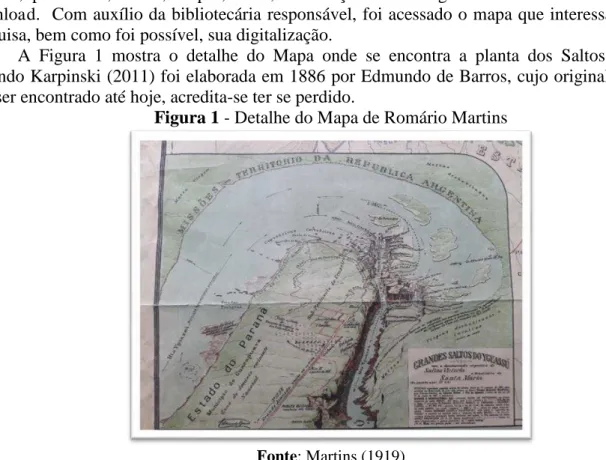 Figura 1 - Detalhe do Mapa de Romário Martins
