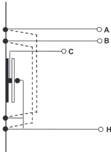 Figura 3. Representação esquemática das ligações elétricas dos sensores de fluxo de seiva pelo método do balanço de calor segundo B AKER  e V AN  B AVEL  (1987)