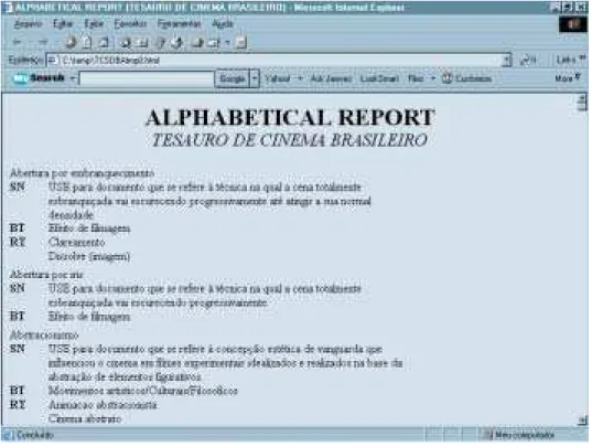 FIGURA 4 - Visualização do relatório alfabético.