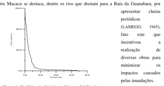 Figura 1 - Perfil longitudinal do rio Macacu, RJ, Brasil