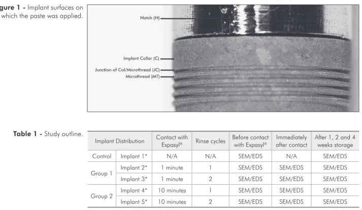 Table 1 - Study outline. 