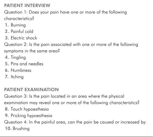 Figure 1 - DN4 questionnaire 