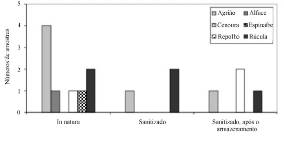 Figura 2 – Número de amostras de hortaliças contaminadas com Salmonella sp.