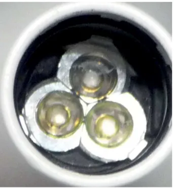 Figure 27. Spectral emission from a typical second  generation, blue LED curing light.